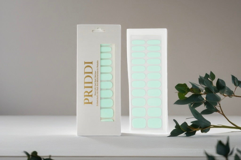 Non-UV Gel Nail Sticker Mint-Melodie - Die Ingenieurs-Lösung für Salon-Nägel in 5 Min.