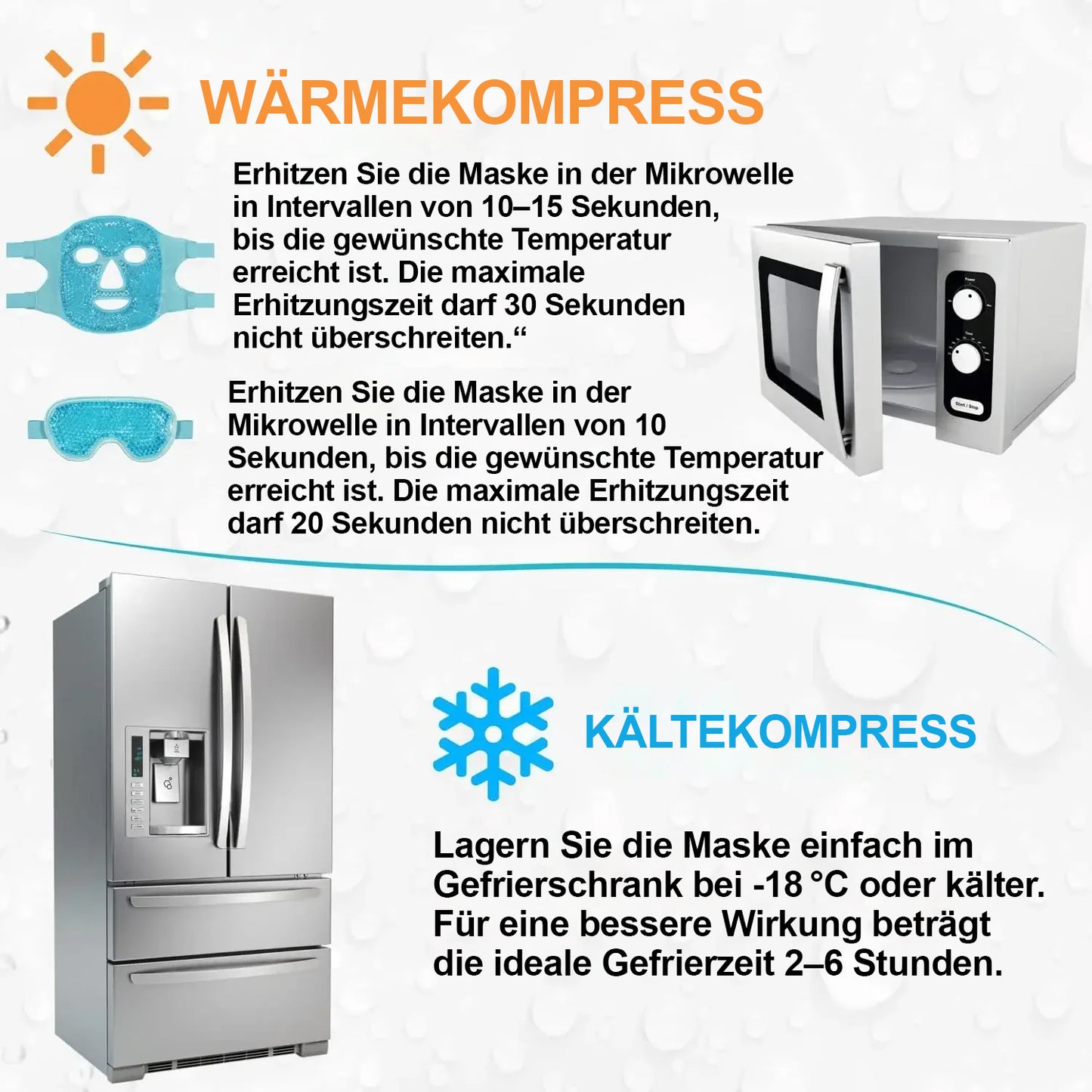 Gel Kühlmaske für das Gesicht