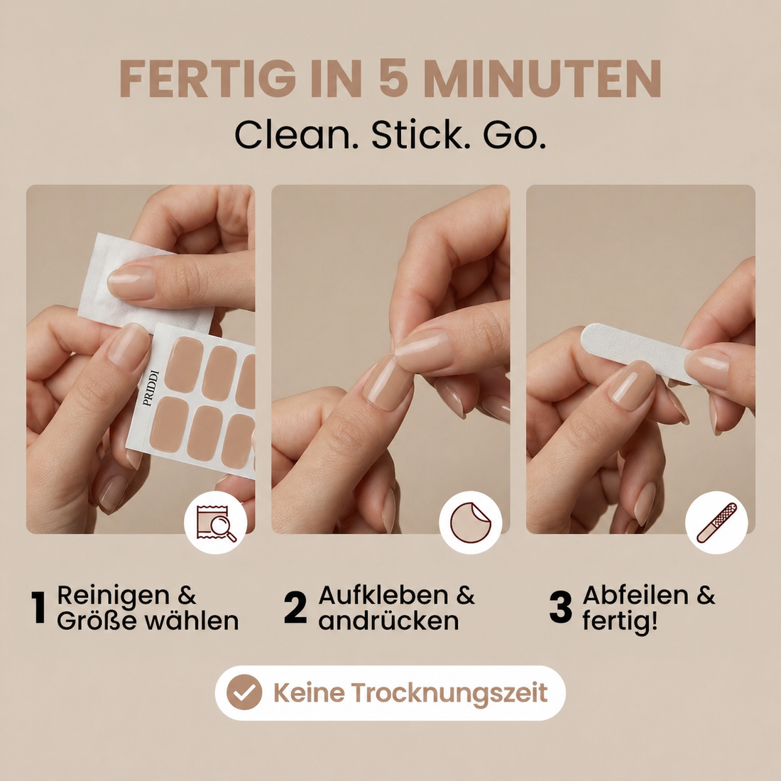 Haltbare Maniküre ohne Trocknungszeit