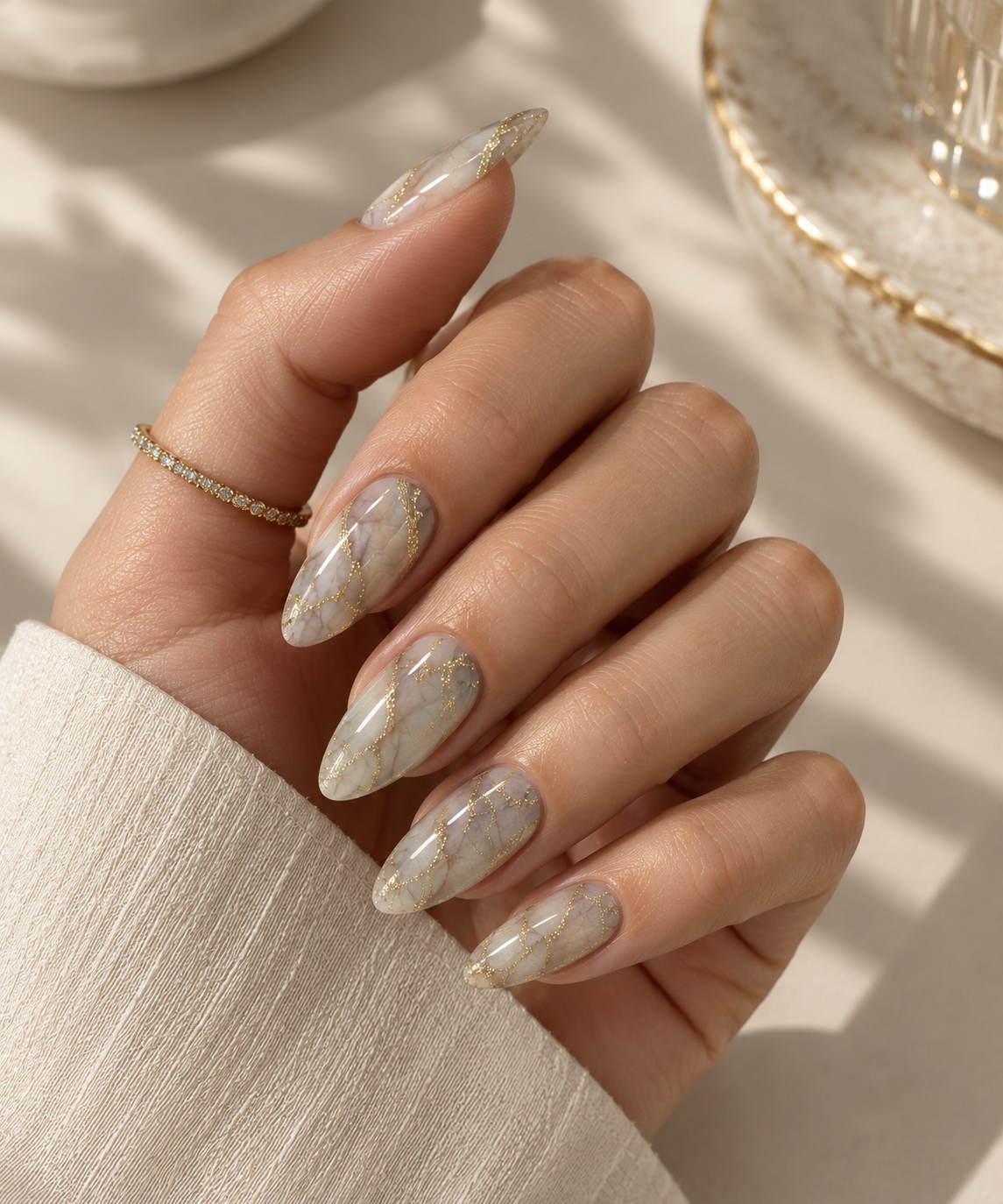 Non-UV Gel Nail Sticker Marmorglanz - Die Ingenieurs-Lösung für Salon-Nägel in 5 Min.
