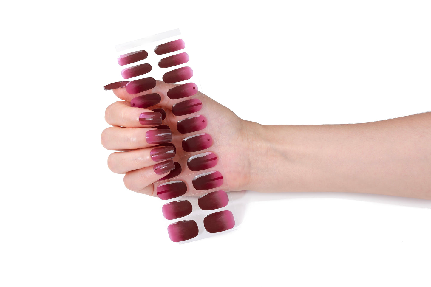 Non-UV Gel Nail Sticker Rubinrot - Die Ingenieurs-Lösung für Salon-Nägel in 5 Min.