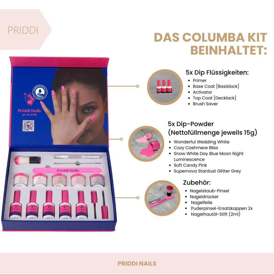 Priddi Columba Kit ( 5x Dip Powder ) - Priddi